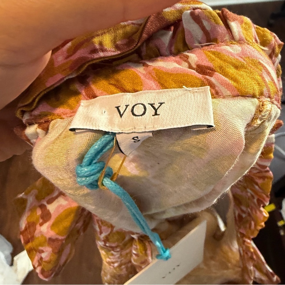 Voy High Neck Ruffled Sleeve Top Multicolor - Picture 9 of 10